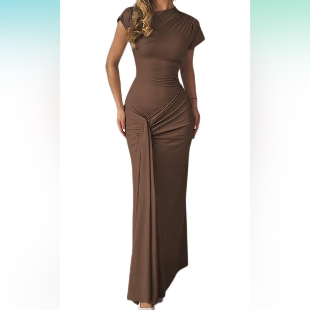 Chic Brown Maxi Dress for Women